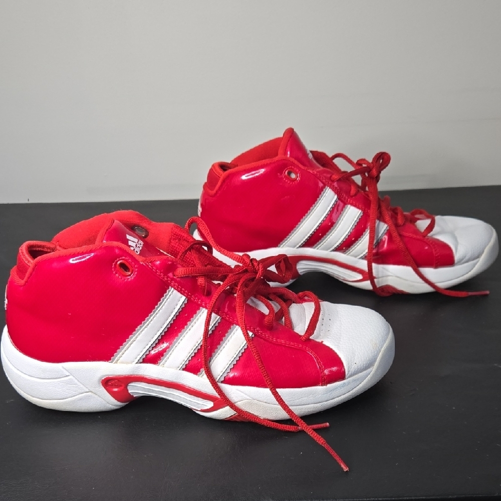 Adidas Bright Red and White Sneakers - Picture 5 of 11